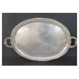 Antique Persian silver tea tray