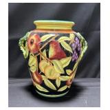 Multicolor decorative resin vase with fruit design