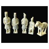 Lot of 5 vintage terra-cotta figurines