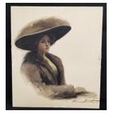 Signed watercolor painting on artists board by