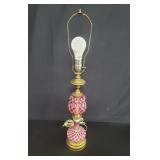Vintage Fenton cranberry glass table lamp
