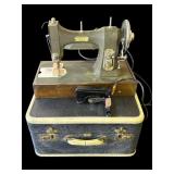 Vintage White Rotary sewing machine with case