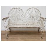 Vintage wicker & metal love seat