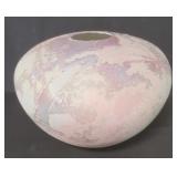 Signed Tony Evans raku pottery vase