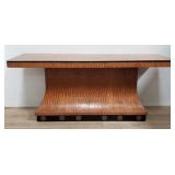 Art Deco exotic wood console table, as is