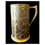 Antique brass & wood stein