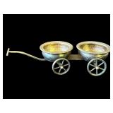 Vintage silver plate wine bottle wagon