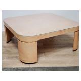 Post modern square coffee table with glass top