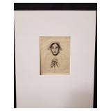 Pencil signed unframed etching