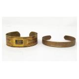 Pair of copper cuff bracelets