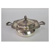 European silver covered bowl