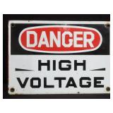 Vintage porcelain damage high voltage sign