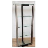Modern 5-tier metal & wood etagere with glass