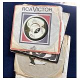 Six 45s vinylï¿½s records by The Beatles,  Van