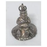 Silver leprechaun-on-a-toadstool pendant