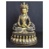 Vintage bronze Amitabha Buddha sculpture