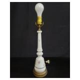 Vintage hand painted glass table lamp