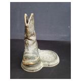 Vintage copper coated spelter cowboy boots ashtray