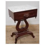 Victorian Empire-style lyre side table with