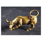 Vintage bronze bull desktop ornament