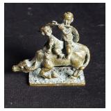 Vintage bronze water buffalo desktop ornament