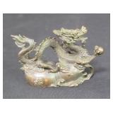 Vintage bronze dragon desktop ornament