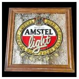 Vintage framed Amstel Light beer advertisement