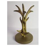 Brass tone aluminum antlers jewelry holder