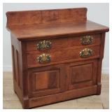 Antique oak wash stand