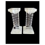Pair of Gleneagles crystal candlesticks