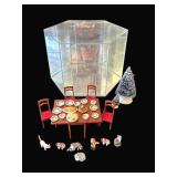 Lot of miniature furniture & cat figurines