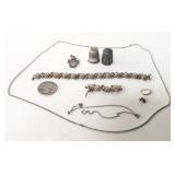 Group of sterling silver jewelry