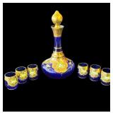 Vintage Bohemian glass decanter music box