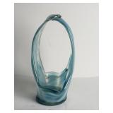 Vintage hand blown glass basket