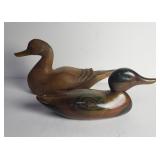 Pair of vintage carved wood decoys