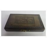 Vintage engraved brass trinket boxes