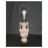 Vintage porcelain floral table lamp