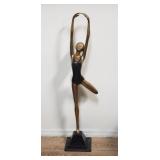 Brass ballerina sculpture