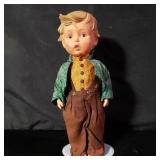 Vintage Hummel vinyl boy doll with stand