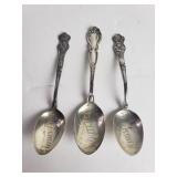 Three sterling silver spoons