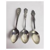 Three sterling silver spoons