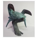 Vintage signed Jolly broze toucans sculpture