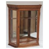 Vintage oak wall curio cabinet