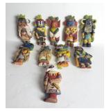 Collection of vintage hand painted chalk Kachina