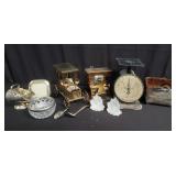 Group of miscellaneous, glass bowl with silver