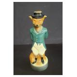 Vintage Jim Beam Green Coat Fox ceramic decanter