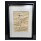 Framed signed ink on paper calligraphy style