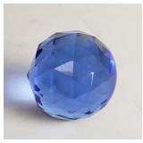 Blue glass paperweight