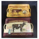 Pair of plastic Dairy trays