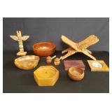 Box of miscellaneous wood items